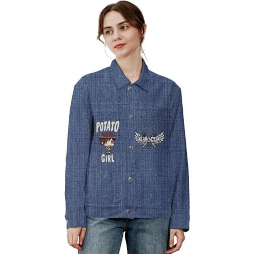 Attack on Titan Ladies Denim Clothes 3D Printed Eren Jaeger Jeans Anime Denim Jacket Women Coats