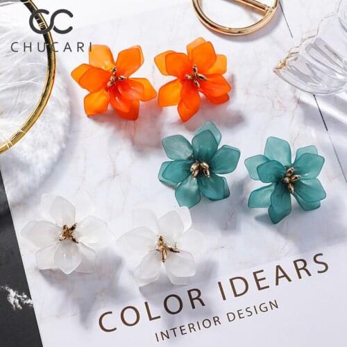 CHUCARI Korean Style Cute Stud Earrings Women 2019 New Fashion Sweet Flower Earrings Femme Brinco Wholesale Silver 925 Jewelry