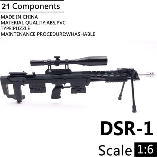 1:6 DSR-1 Sniper Rifle Gun Mode Black Coated Plastic Military Model Accessories For 12" Action Figure Display And Collection