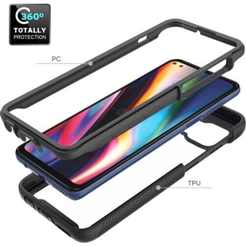 100pcs/lot 360 Full Body Slim Armor Phone Case For Moto G 5G Plus G9 G8 Power Lite Play One 5G Fast Edge With Front Frame