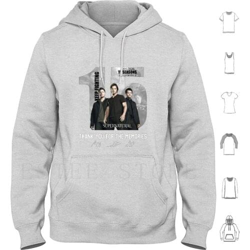 15 Years Of Supernatural 2005 2020 15 Seasons Tshirt Thanks For Your Memories Sam Dean Winchesters T Shirt Sweatshirt Hoodie