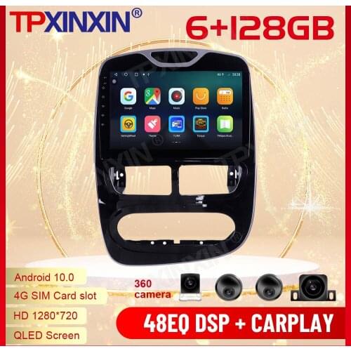 2 Din Carplay Android Radio Receiver Multimedia Stereo For Renault Clio 2013 2014 2015 GPS Navigation Audio Recorder Head Unit