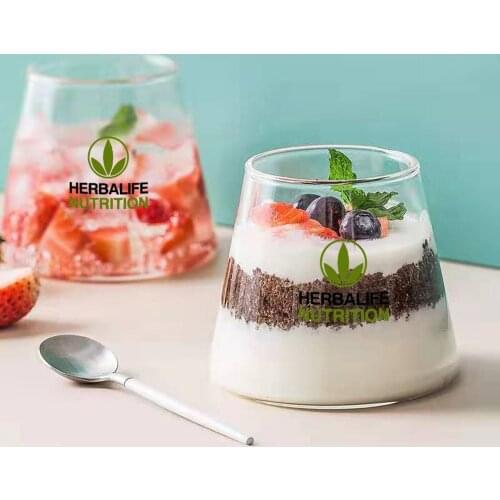 2021 Herbalife Nutrition Glass Coffee Milk Cup Creative Mountain Shape Juice Tea Wine Cup Whiske Mug Japanese Style Drinkware