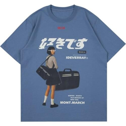 2021 Hip Hop Streetwear Harajuku T Shirt Girl Japanese Kanji Print Tshirt Men Summer Short Sleeve Cotton Loose oversized T-Shirt