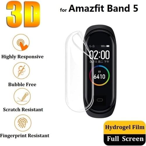 3D Hydrogel Protective Film for Amazfit Band 5 (Not Glass) for Amazfit Band 5 Screen Protector Film Foil