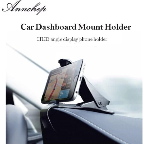 Annchep HUD Design Non-slip Car Mobile Phone Holder Adjustable Car Dashboard Holder GPS Phone Stand GPS Cradle Bracket Holder
