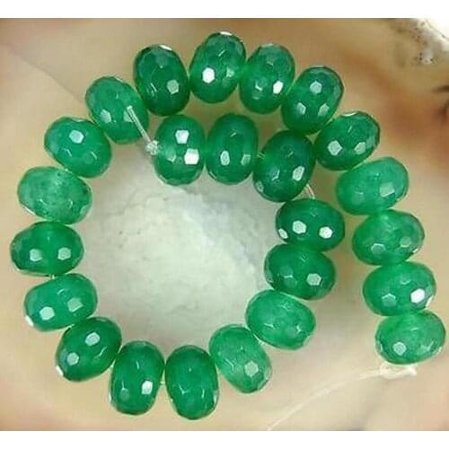 Free Shipping 5x8mm Green Emerald Faceted Roundel Loose Beads 15"