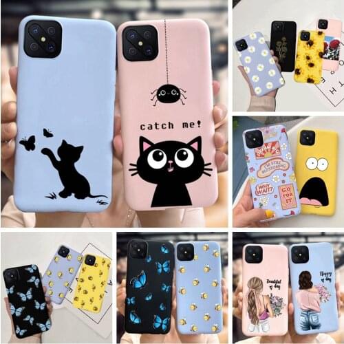 Reno4 Z 5G Case For OPPO Reno4 Lite Phone Case 2020 Cute Cartoon Soft Back Fundas Cover For OPPO A92 CPH2059 Reno 4Z 4Lite Coque