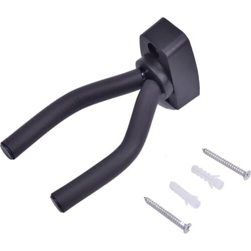 Black Guitar Hanger Hook Holder Wall Mount Stand Rack Bracket Display Strong Fixed Wall Guitar Bass Screws Accessories