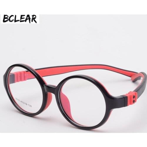 BCLEAR Childrens Ultralight Soft Silicone Optical Frame Healthy Silicone Material Kids Myopia Amblyopia Cartoon Eyeglasses