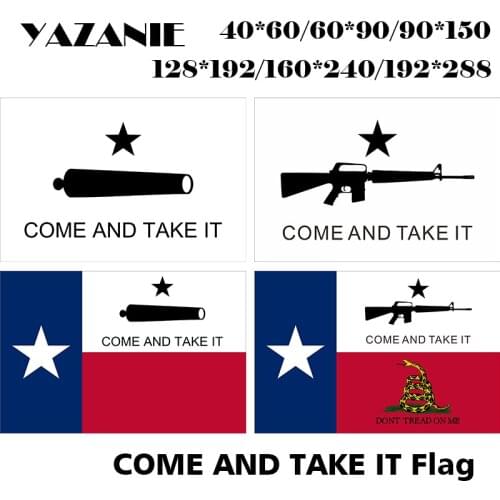 YAZANIE Gun Black Gonzales Historical Come and Take It Flag Texas State Flag Polyester Flags and Banners with Brass Grommets