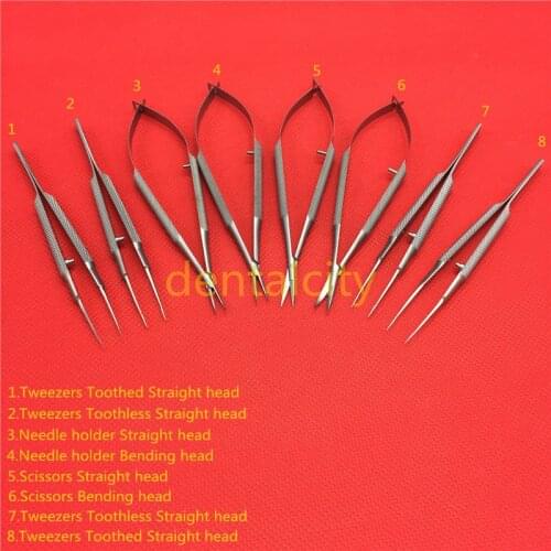 Stainless steel surgical tools Stainless steel ophthalmic microsurgical instruments scissors+Needle holders +tweezers 16cm