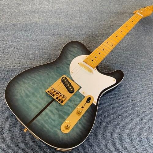 Quality rosewood Electric Guitar,Bule Burst color Quilte Maple top ,Maple finger board,Gold hardware