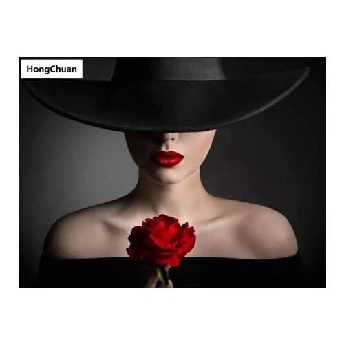Sexy Woman Rose Mural 5D DIY Full Square/Round Diamond Painting Diamond Embroidery Diamond Cross Stitch Home Decoration Gift