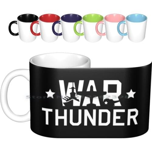 War Thunder Ceramic Mugs Coffee Cups Milk Tea Mug Thunder War Fighter Airplane World War Game Video Games War Thunder Tank