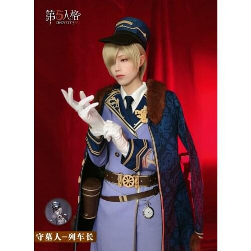 Identity V cos Tomb Keeper Andrew Kreiss anime man woman cosplay costume set Coat + jacket + pants + hat + belt + gloves + tie
