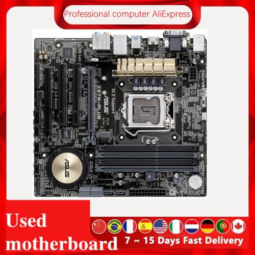 For Asus Z97M-PLUS Desktop Motherboard Z97 LGA 1150 For Core i7 i5 i3 DDR3 SATA3 USB3.0 Original Used Mainboard