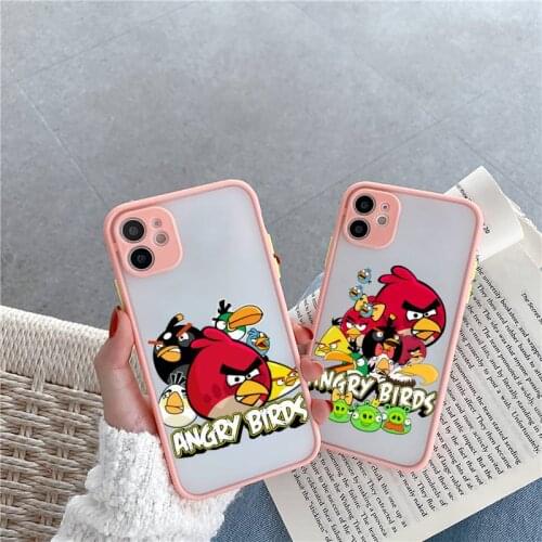 Angry Game Birds Phone Case Matte Transparent for iPhone 7 8 11 12 s mini pro X XS XR MAX Plus mobile bags