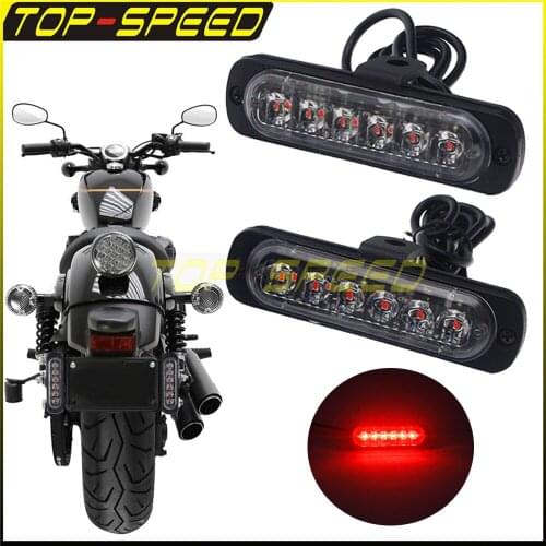 Motorcycle Red 12V LED Rear Lamp Taillight Adjustable Cafe Racer Style Stop Tail Light Brake For Honda Kawasaki Yamaha SUZUKI