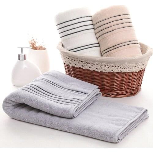 New double Stripe 100% cotton Children Baby Bath Towel 70x140 cm Quick Dry Highly Absorbent terry Beach Towel