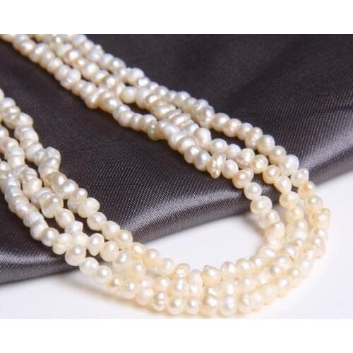 New Arrival Favorite Pearl Jewelry Small Size Real Freshwater Pearls Beads White Round Potato Loose Beads For Necklace Bracelet
