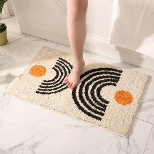 New Simple Nordic Home Flocking Carpet Floor Mat Door Bedroom Bathroom Water Absorbent Non-slip Floor Mat bath rug New Simple N