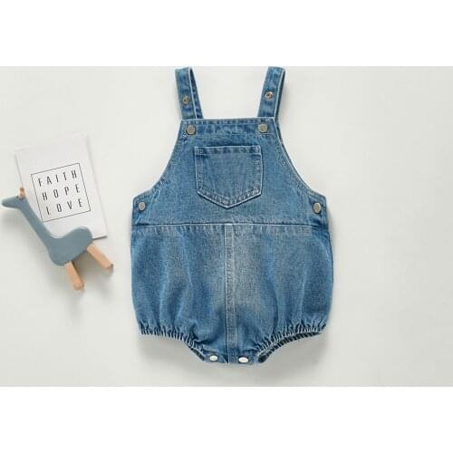 Autumn Babies Cute Baby Denim Overalls Pocket Western Style Package Fart Conjoined Clothes Bodysuits & One-Pieces Bodysuits