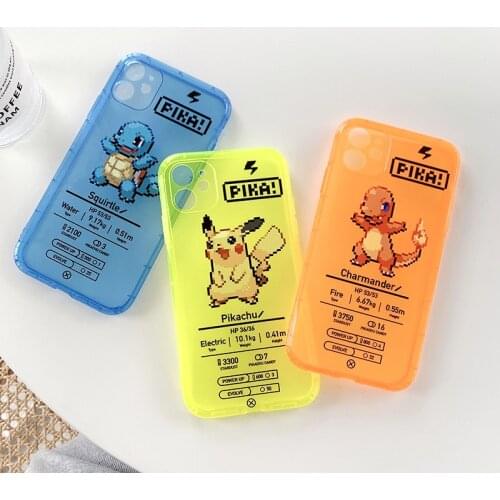 Pokemon Charmander Squirtle Pikachu Phone Case for Iphone11 Pro 7 8Plus IPhoneX XS XR XSMAX Cute Cartoon Silicone Case Couples