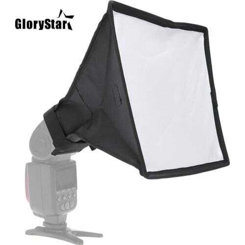 GloryStar 20 * 30cm / 7.9 * 11.8in Portable Photography Flash Diffuser Mini Softbox Kit for DSLR Speedlite Flash