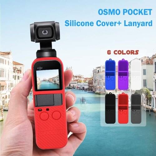 Pixco Silicone Case with Lanyard Compatible with DJI Osmo Pocket Accessories Protector Case Shock Proof Silicone Cover with