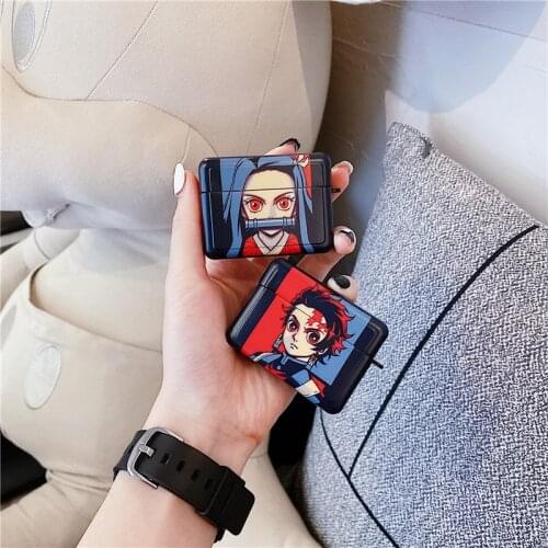 Cute Japan Anime Demon Slayer Earphone Cases For Airpods 2 1 Pattern Soft TPU Headphone Cover for Airpods Pro 3 Kimetsu No Yaiba