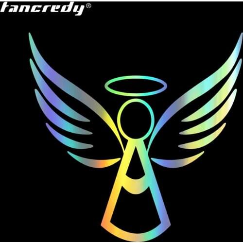 Tancredy Car sticker 17.4cm*17.9cm Angel And Wings Vinyl For Car Auto Body Window Decoration Car Stickers and Decals Car-styling