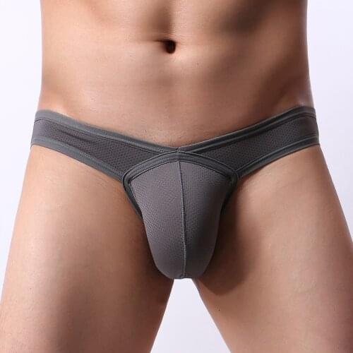 Men sexy Bulge Pouch Briefs Underwear Low Waist Underpants Breathable Thong Panties Knickers Comfortable Thong 2021 Thin