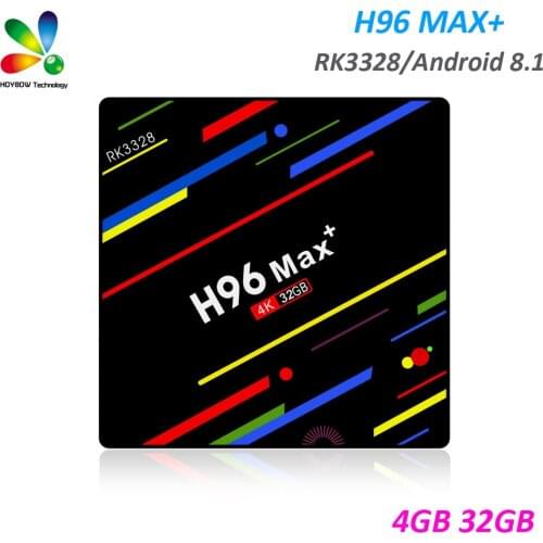 10pcs H96 Max+ Android 8.1 Smart TV Box 4GB/32GB RK3328 Quad-Core 2.4G WiFi 100M LAN 4K USB 3.0 Media Player H96 Max Plus