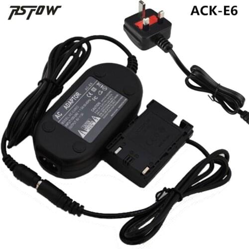 ACK-E6 Fully decoded Power Adapter supply charger+DR-E6 LP-E6 Coupler for Canon EOS 60D 70D 80D 6D 7D 5D2 5D3 5D4 5DSr mark IV
