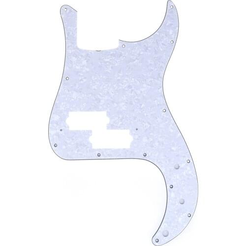 Musiclily Pro 13-Hole P Bass Pickguard for JPN Fender Japan 4-String Precision Bass, 4Ply White Pearl