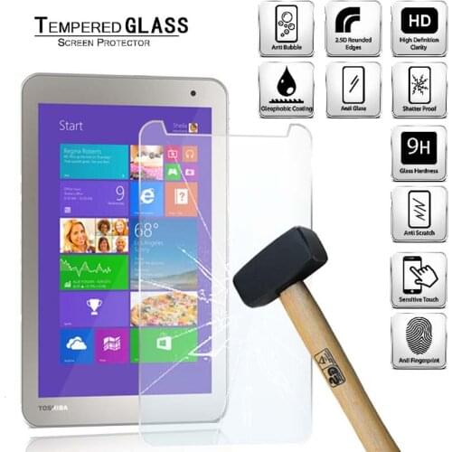 Tablet Tempered Glass Screen Protector Cover for Toshiba Encore 2 WT8-B-102 WT8-B32CN 8" Explosion-proof Breakage Tempered Film