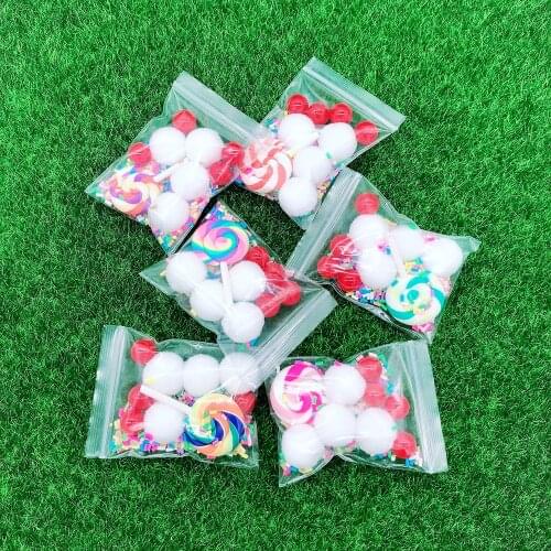 1Set Slime Charms Colorful Lollipop Granules Pompons Soft Clay Plasticine Slime Accessories Beads Making Supplies For DIY Crafts