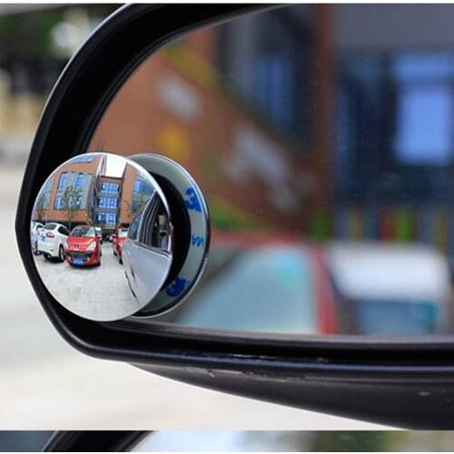 2pcs 360 Degree Rotable Rimless Universal wide angle Round blind spot mirror Car Rearview Convex Mirror for parking safety
