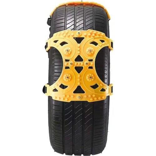 6 pcs Car Snow Tire Anti-Skid Chains TPU Material Cold Wear Resistant Tire Chains Car Tendon Thickened Emergency Snow Chains