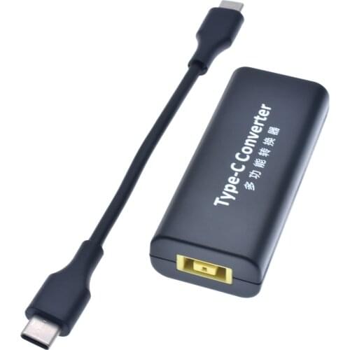 DC USB Type C Male Power Charger Converter Adapter Connector For Lenovo Dell Hp Asus Laptop Adapter 20V 2.25A Square Plug Female