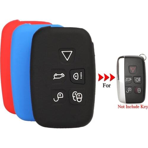 Kutery Silicone Rubber Car Key Cover Case For Land Rover Sport Evoque For Jaguar XE XJ XJL XF Guitar Remote Protecor 5Buttons