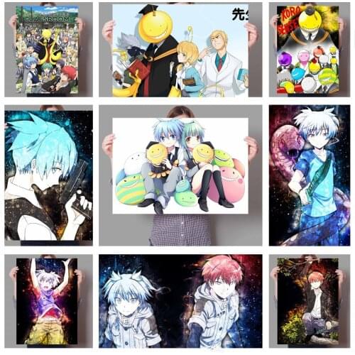 WTQ Assassination Classroom Anime Decoration Retro Poster Canvas Painting Anime Posters Wall Decor Wall Art Picture Home Decor