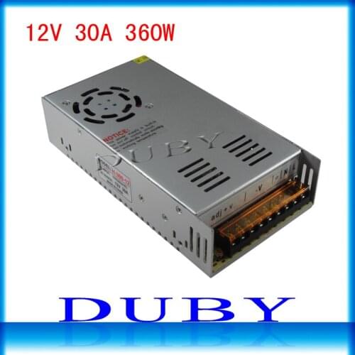 2pcs/lot 12V 30A 360W Switching power supply Driver For LED Light Strip Display AC100-240V Factory Supplier Free shipping