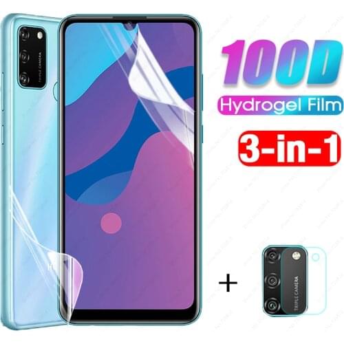3in1 Front Back Hydrogel Film For huawei honor 9a 2020 9A 9 A a 9x screen protector protective film camera Lens Film