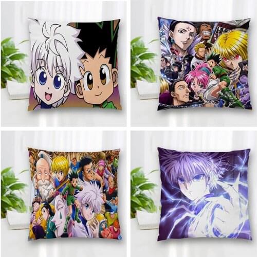 Hot Sale Custom Hunter x Hunter Square Pillowcase Zipper Double-Sided Pillowcase Living Room Bedroom Multi-Size 35x35cm 60x60cm