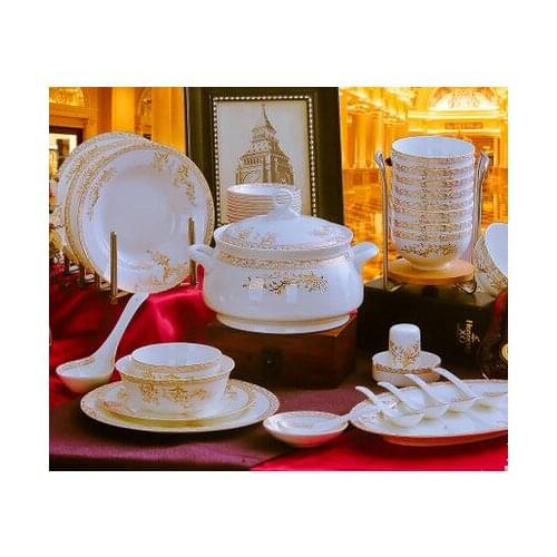 Jingdezhen ceramic tableware 56 pieces bone china dinnerware set 20 bowl dishes set noodle bowl