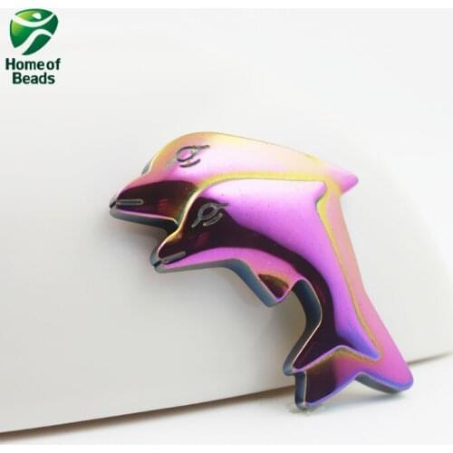 Hot sale fashion hematite rainbow Dolphin pendant accessories diy accessories HP1121