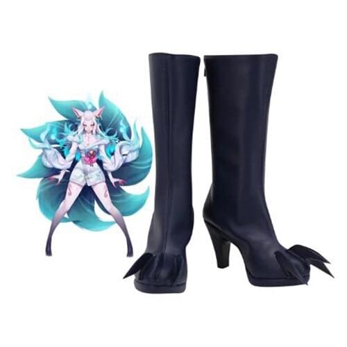 LOL Spirit Blossom Ahri Cosplay Boots High Heel Shoes Leather Shoes Comic-Con Cosplay Accessories Halloween Party Shoes