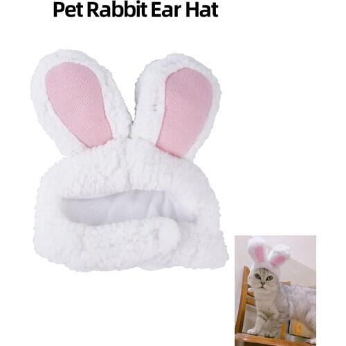 Cute Pet Rabbit Ears Hat For Cat Fancy Cosplay Clothes Pet Bunny Shaped Headwear Festival Birthday Photo Shoot Dress For Cat